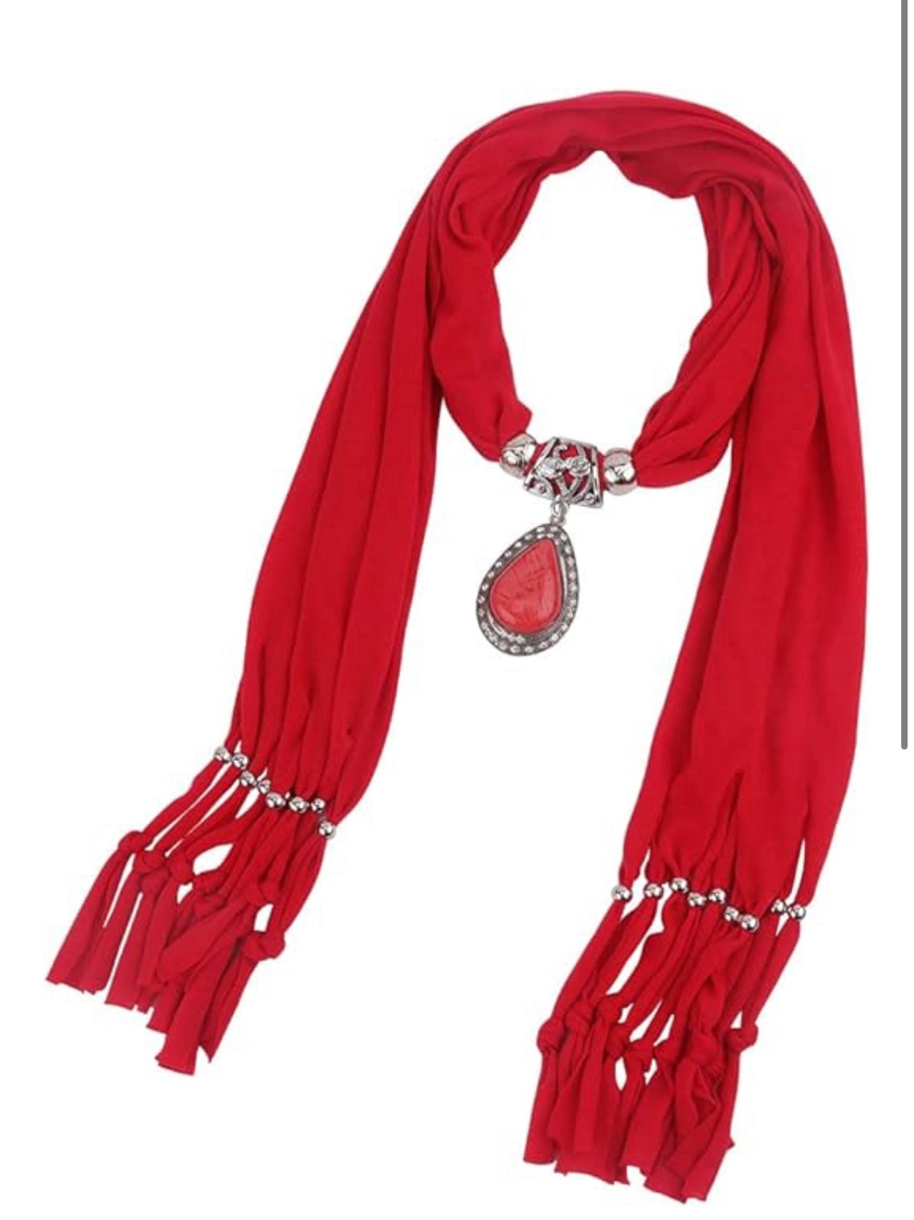 Women Scarf with Necklace Jewellery